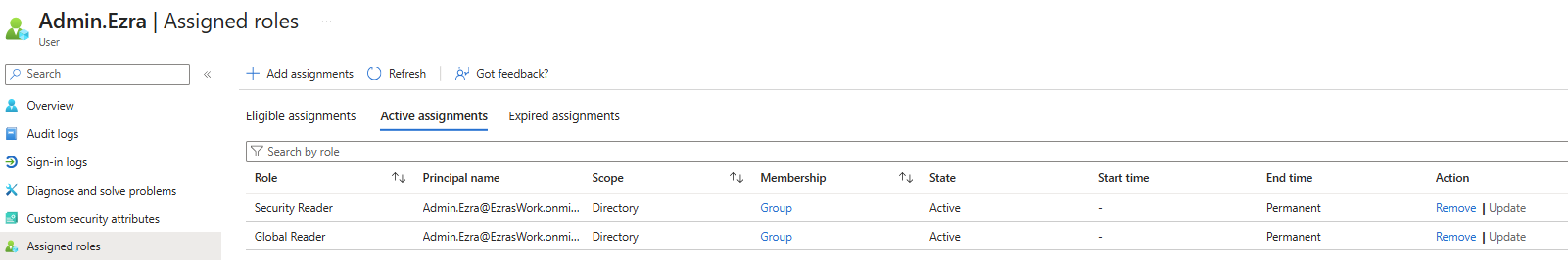 Assigned Roles: Ezra