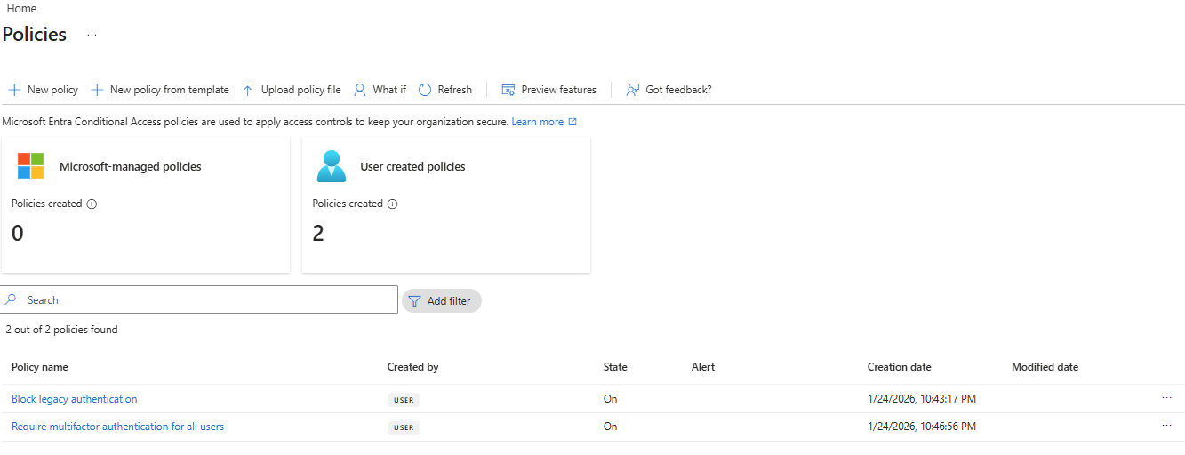 Conditional Access Policy Confirmation