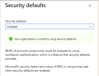 Security Defaults ON