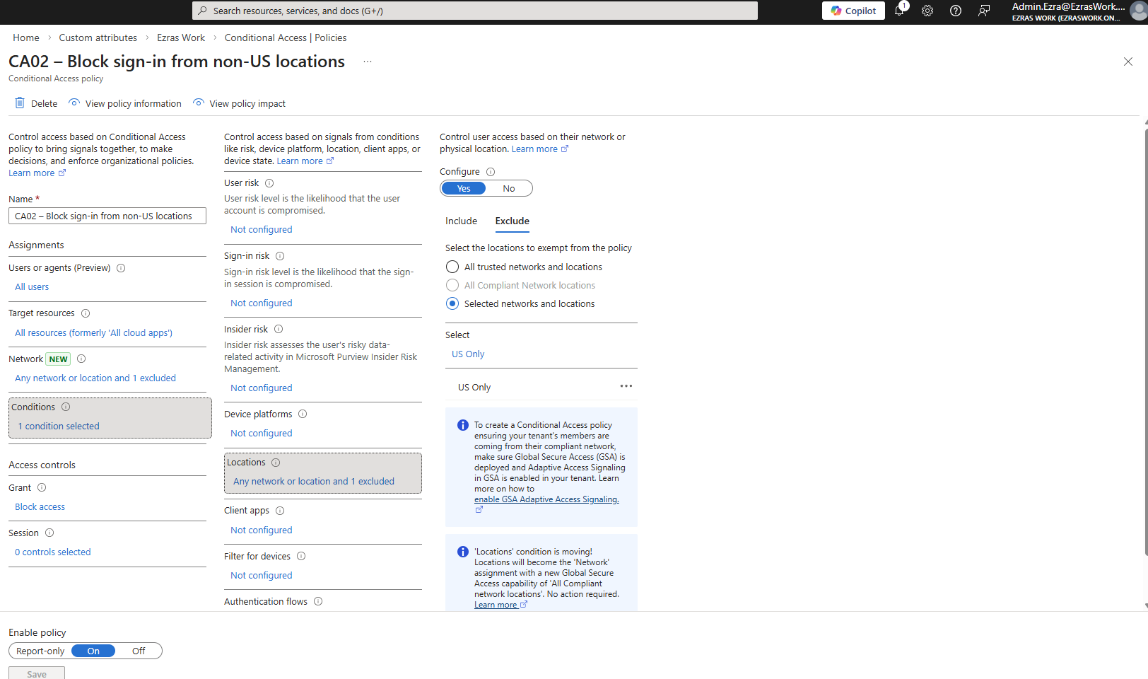 Step 4.2.2 Block All Not from US Locations